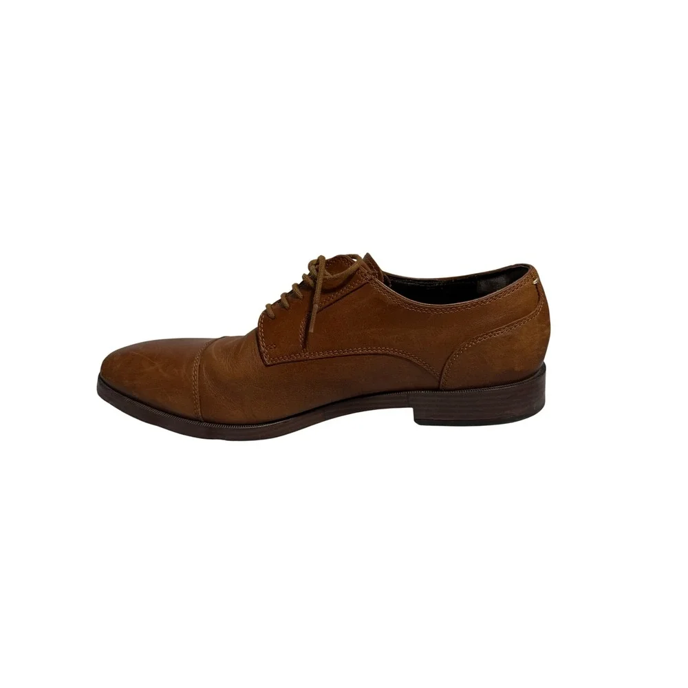 Cole Haan Mens Grand Evolution Tan Leather Cap Toe Oxford Dress Shoes‎ Size 9.5